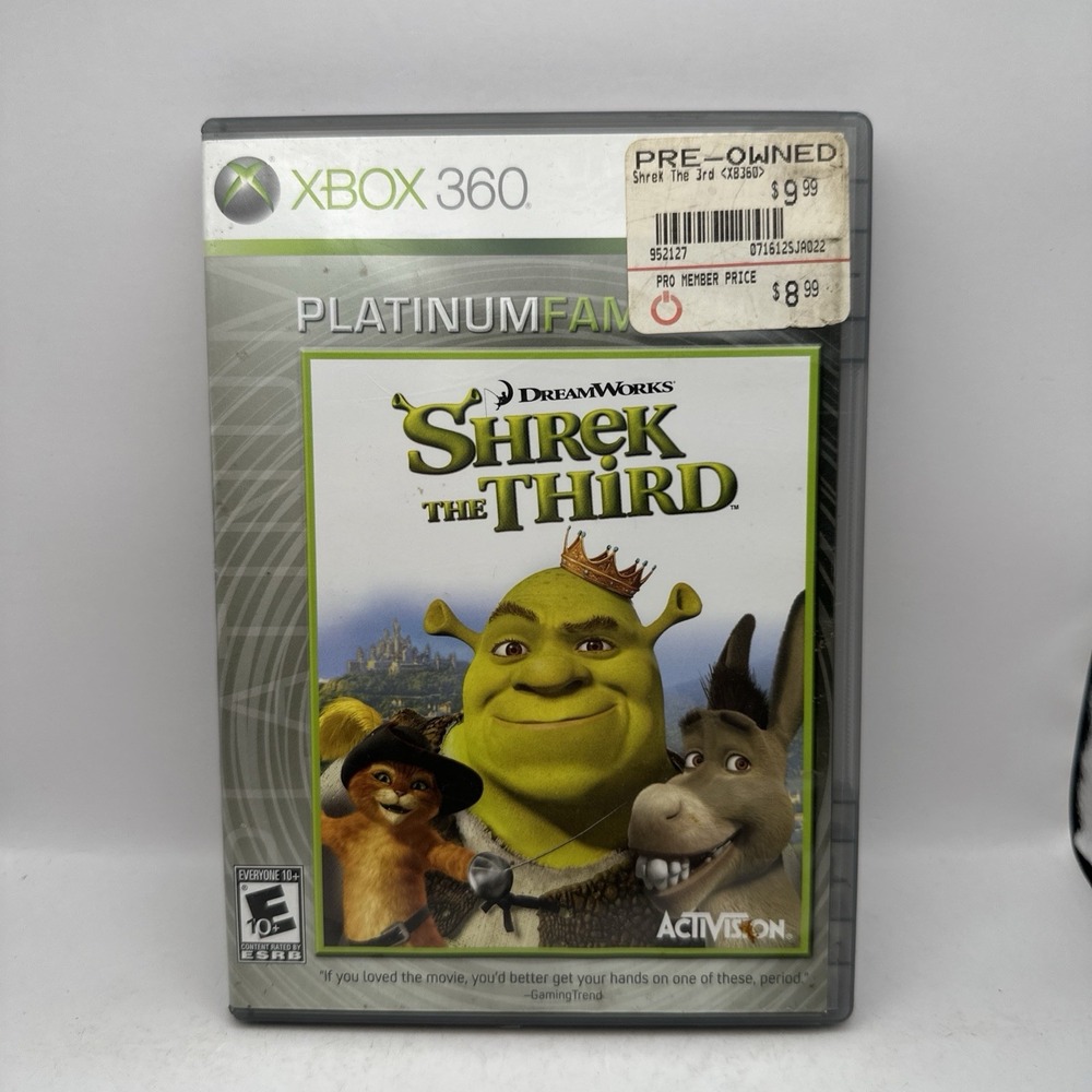 Shrek the Third Xbox 360 2007 Game & Case